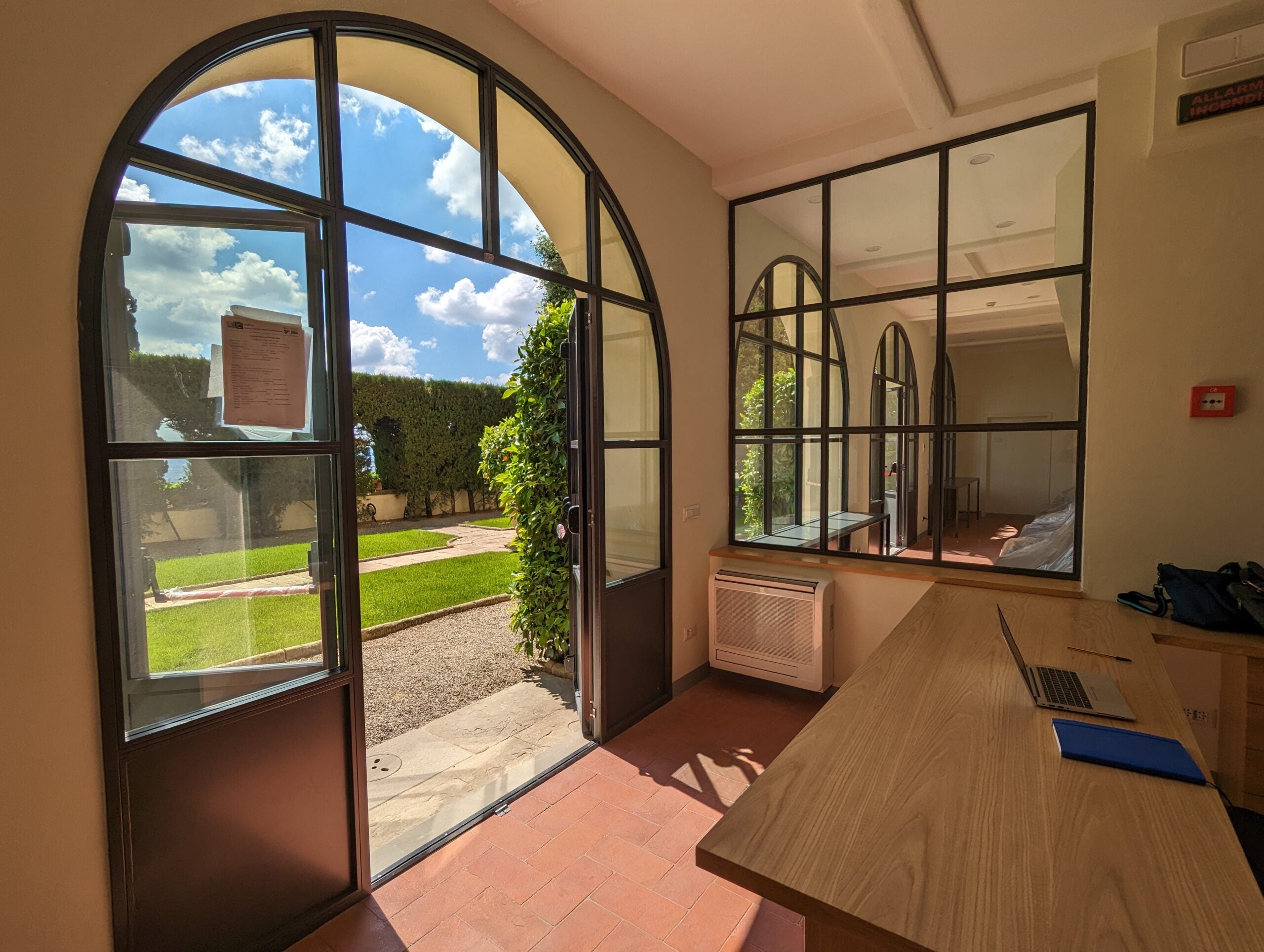 View of the Villa's Orange while standing inside the newly renovated Student & Welcome Center.