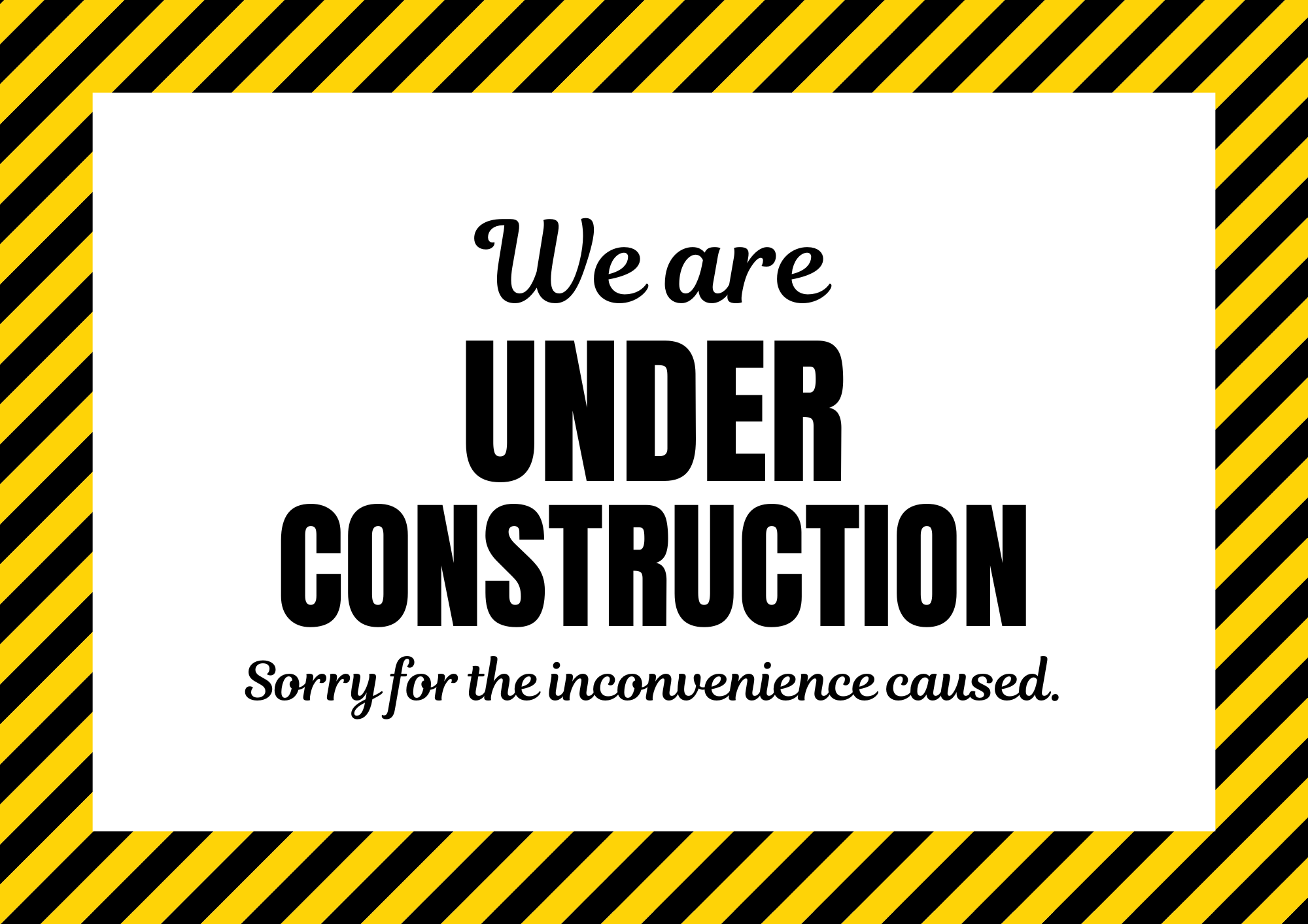 We are under construction graphic.